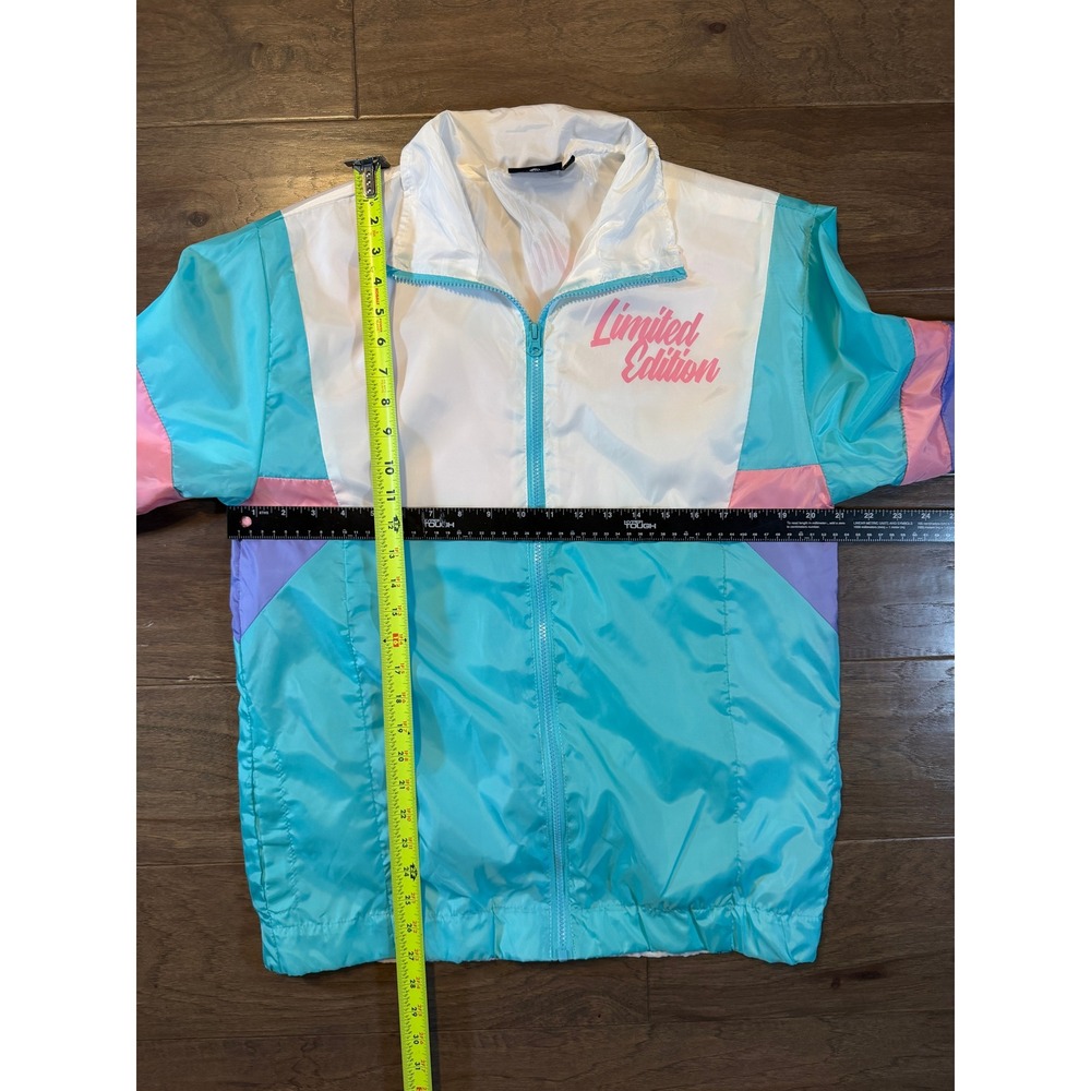 Good Luck Trolls 60th Anniversary Windbreaker Jacket Teal Pink 1996 Retro Mens M - Picture 4 of 6